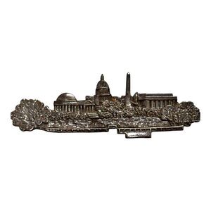 Vintage Pewter Washington D.C. Landmarks Souvenir Pin Brooch Signed Capital